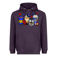 Plum police coffee cups Heavyweight Hoodie - Zillion Design Studio