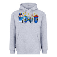 Heather Grey police coffee cups Heavyweight Hoodie - texasbilliewilder