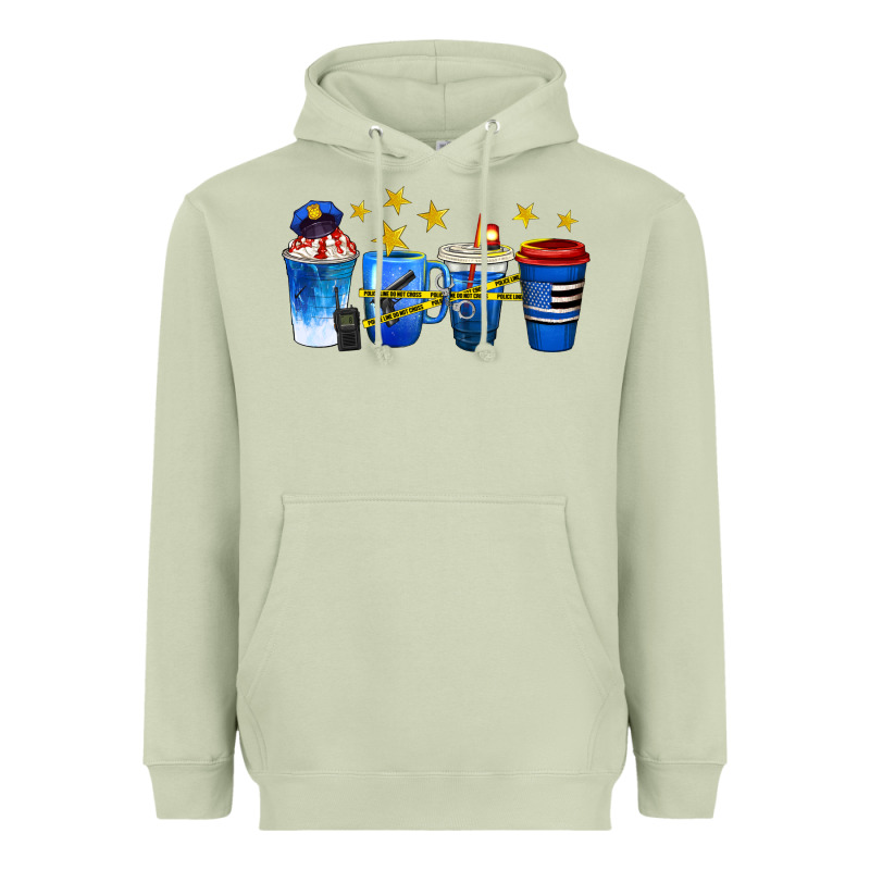 Police Coffee Cups Heavyweight Hoodie by texasbilliewilder | Teevron