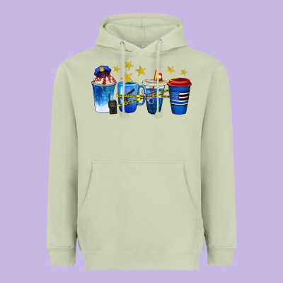 Police Coffee Cups Heavyweight Hoodie Designed By Texasbilliewilder