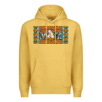 Antique Gold mom goat sunflowers license plate Premium Hoodie - Artiststas