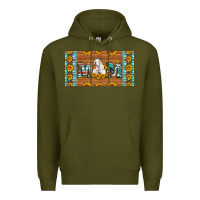 Army Green mom goat sunflowers license plate Premium Hoodie - Artiststas