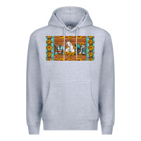 Heather Grey mom goat sunflowers license plate Premium Hoodie - Artiststas