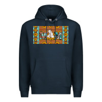 Navy mom goat sunflowers license plate Premium Hoodie - Artiststas