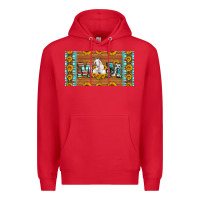 Red mom goat sunflowers license plate Premium Hoodie - Artiststas