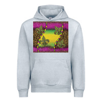 Heather Grey mardi gras  leopard pink glitter Urban Hoodie - BarkalooDesign