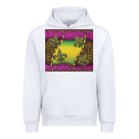 White mardi gras  leopard pink glitter Urban Hoodie - BarkalooDesign