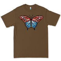 Cacao Patriotic American Butterfly Premium Tee - LillyAllenDesigns