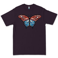 Plum Patriotic American Butterfly Premium Tee - LillyAllenDesigns