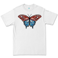 White Patriotic American Butterfly Premium Tee - LillyAllenDesigns