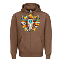 Chestnut Western bull skull sunflower Zipper Hoodie - MaliasSmallBusiness