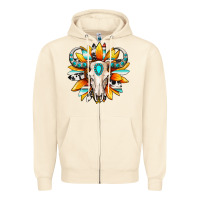 Sandshell Western bull skull sunflower Zipper Hoodie - MaliasSmallBusiness