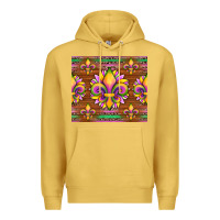 Antique Gold mardi gras sunflowers fleur, de lis glitter leopard background Premium Hoodie - Artiststas