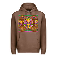 Chestnut mardi gras sunflowers fleur, de lis glitter leopard background Premium Hoodie - Artiststas