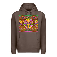 Coffee mardi gras sunflowers fleur, de lis glitter leopard background Premium Hoodie - Artiststas