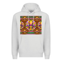 Dove Grey mardi gras sunflowers fleur, de lis glitter leopard background Premium Hoodie - Artiststas