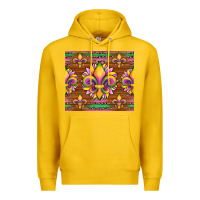 Lemon mardi gras sunflowers fleur, de lis glitter leopard background Premium Hoodie - Artiststas