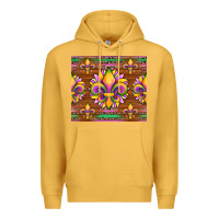 Mustard mardi gras sunflowers fleur, de lis glitter leopard background Premium Hoodie - Artiststas