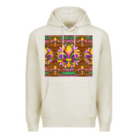Oatmeal Heather mardi gras sunflowers fleur, de lis glitter leopard background Premium Hoodie - Artiststas