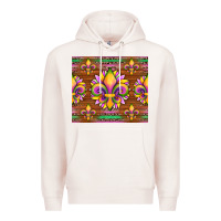 Pale Pink mardi gras sunflowers fleur, de lis glitter leopard background Premium Hoodie - Artiststas