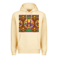 Pina Colada mardi gras sunflowers fleur, de lis glitter leopard background Premium Hoodie - Artiststas