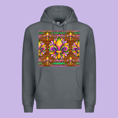 Mardi Gras Sunflowers Fleur, De Lis Glitter Leopard Background Premium Hoodie Designed By Artiststas