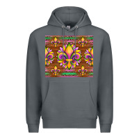 Rock mardi gras sunflowers fleur, de lis glitter leopard background Premium Hoodie - Artiststas