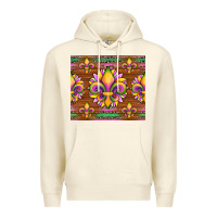 Sandshell mardi gras sunflowers fleur, de lis glitter leopard background Premium Hoodie - Artiststas