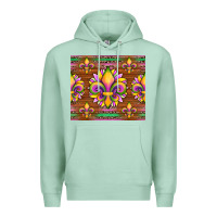 Seafoam mardi gras sunflowers fleur, de lis glitter leopard background Premium Hoodie - Artiststas