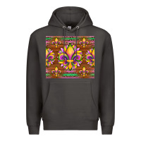 Smoke mardi gras sunflowers fleur, de lis glitter leopard background Premium Hoodie - Artiststas