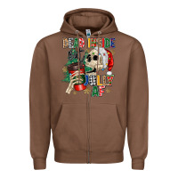 Chestnut dead inside but jolly as fuck Zipper Hoodie - MaliasSmallBusiness