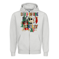 Dove Grey dead inside but jolly as fuck Zipper Hoodie - MaliasSmallBusiness