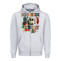 Heather Grey dead inside but jolly as fuck Zipper Hoodie - MaliasSmallBusiness