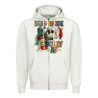 Oatmeal Heather dead inside but jolly as fuck Zipper Hoodie - MaliasSmallBusiness