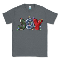 Charcoal Heather joy christmas lights Classic Tee - MaliasSmallBusiness