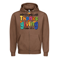 Chestnut enter his gates with thanksgiving psalm 100 4 Zipper Hoodie - MaliasSmallBusiness
