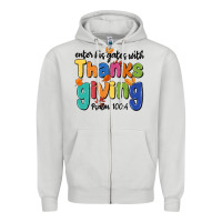 Dove Grey enter his gates with thanksgiving psalm 100 4 Zipper Hoodie - MaliasSmallBusiness