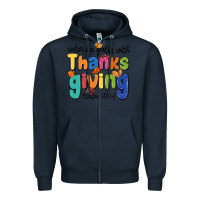 Navy enter his gates with thanksgiving psalm 100 4 Zipper Hoodie - MaliasSmallBusiness
