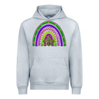 Heather Grey mardi gras rainbow Urban Hoodie - BarkalooDesign