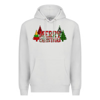 Dove Grey merry christmas glitter plaid trees Premium Hoodie - AdoDesignShop
