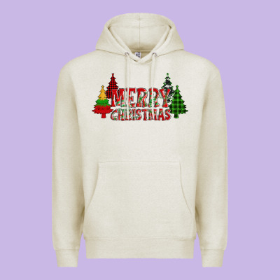 Merry Christmas Glitter Plaid Trees Premium Hoodie Designed By Adodesignshop
