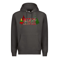 Smoke merry christmas glitter plaid trees Premium Hoodie - AdoDesignShop