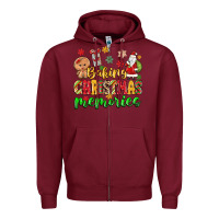 Burgundy baking christmas memories Zipper Hoodie - MaliasSmallBusiness