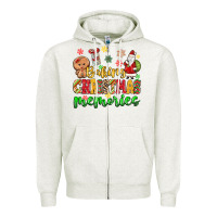 Oatmeal Heather baking christmas memories Zipper Hoodie - MaliasSmallBusiness