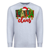 Heather Grey Christmas lala claus Premium Sweatshirt - FaDigitalArtStudio
