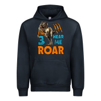Navy i'm three hear me roar dinosaur birthday Urban Hoodie - LillyAllenDesigns
