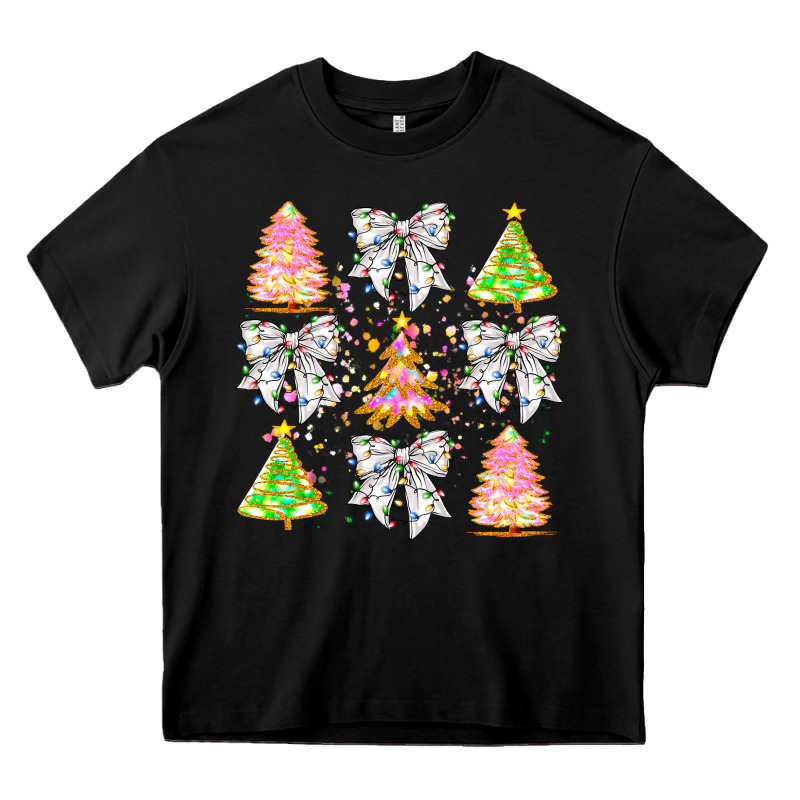 Christmas Trees And Bow Heavy Core Tee by CowhideDigitalArt | Teevron