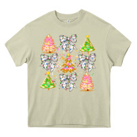 Mossy Christmas Trees And Bow Heavy Core Tee - CowhideDigitalArt