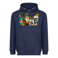 Navy indian headdress coffee cups Heavyweight Hoodie - Zillion Design Studio