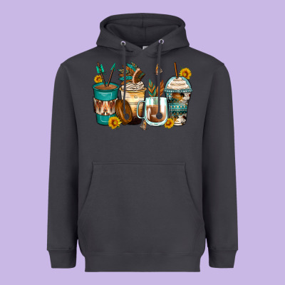 Indian Headdress Coffee Cups Heavyweight Hoodie Designed By Zillion Design Studio